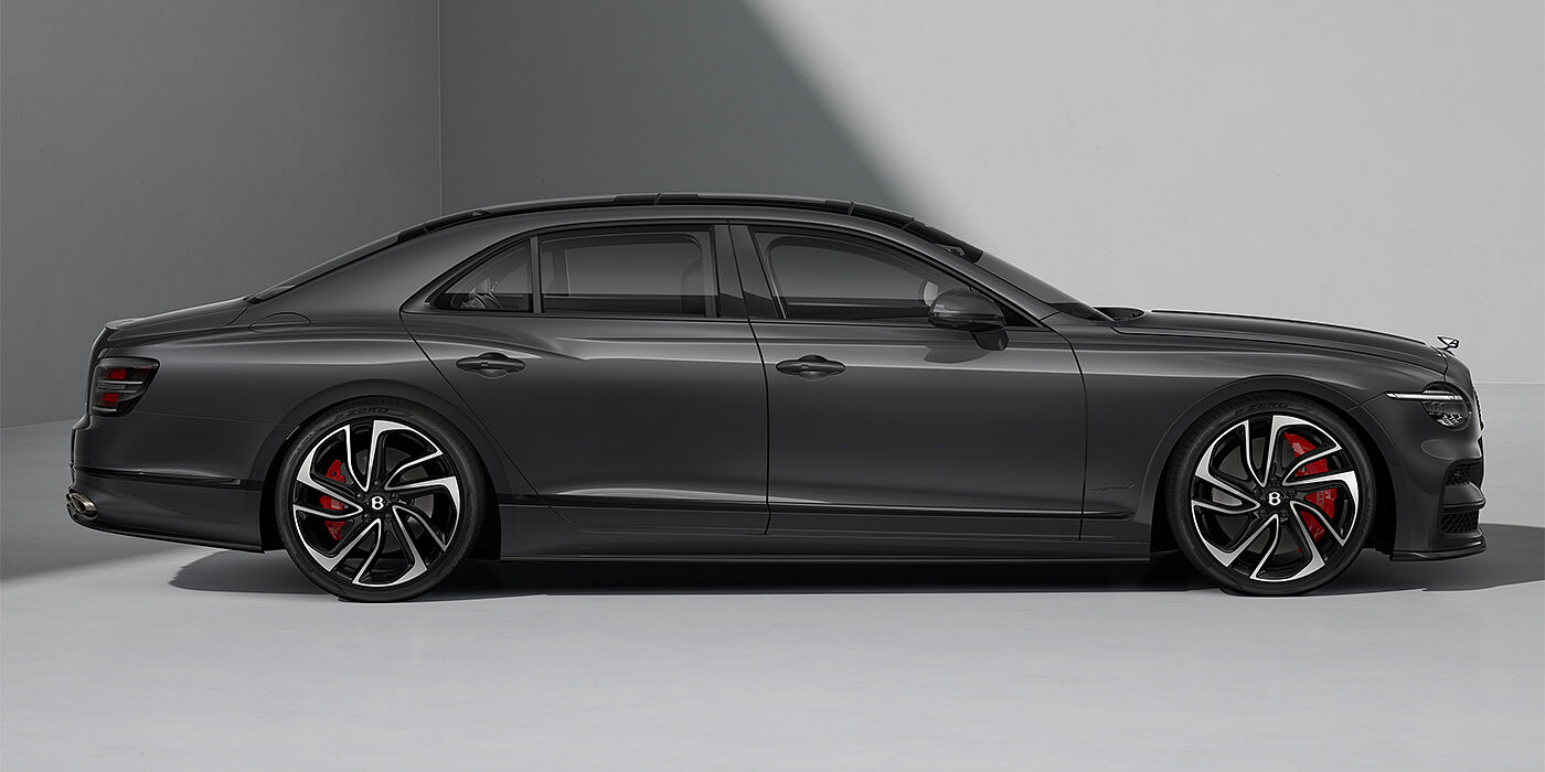 Bentley Hamburg New Bentley Flying Spur Speed sedan in Magnetic paint profile with 22" Swept spoke Black & Machined wheels