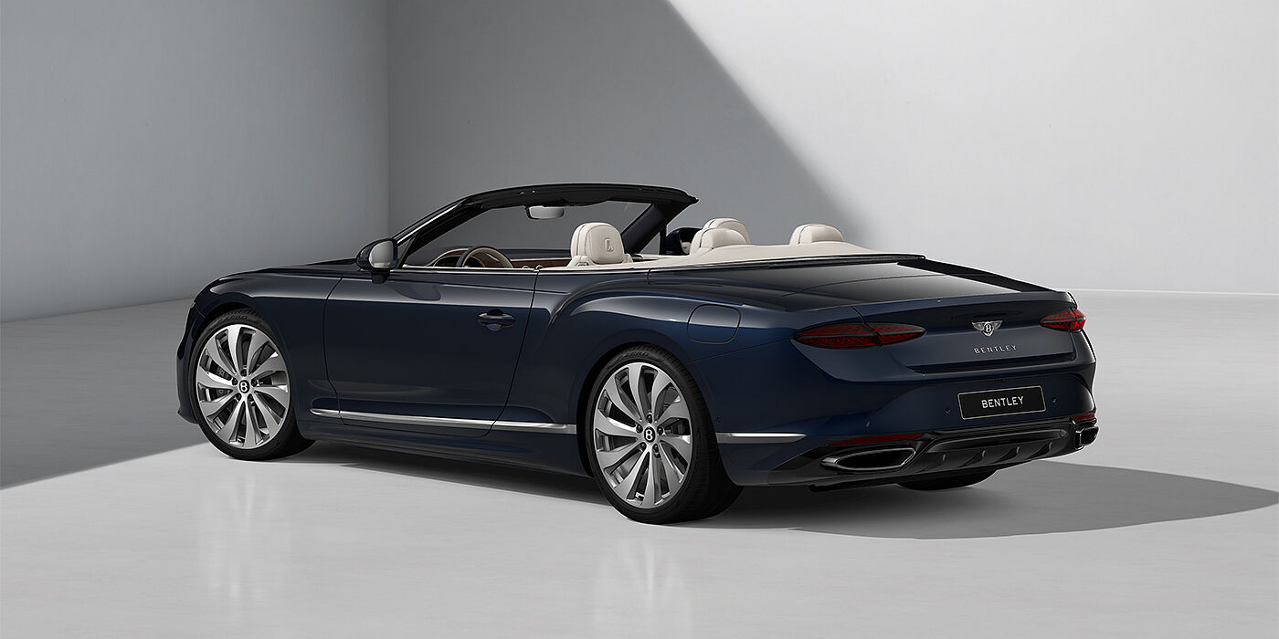 Bentley Hamburg Bentley Continental GTC convertible in Dark Sapphire paint and 22" Ten Spoke wheels - rear 3/4