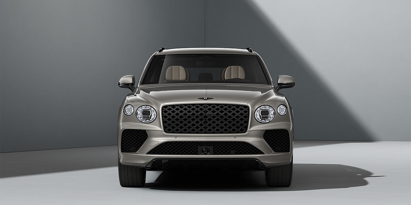 Bentley Hamburg Bentayga EWB Artenara Edition SUV in Pale Brodgar paint with 22" Mulliner Gloss black wheel full front