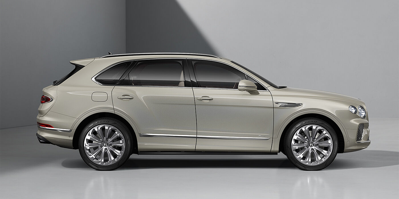 Bentley Hamburg Bentley Bentayga Azure SUV in White Sand paint and 22" Ten Spoke Polished wheels ls - profile