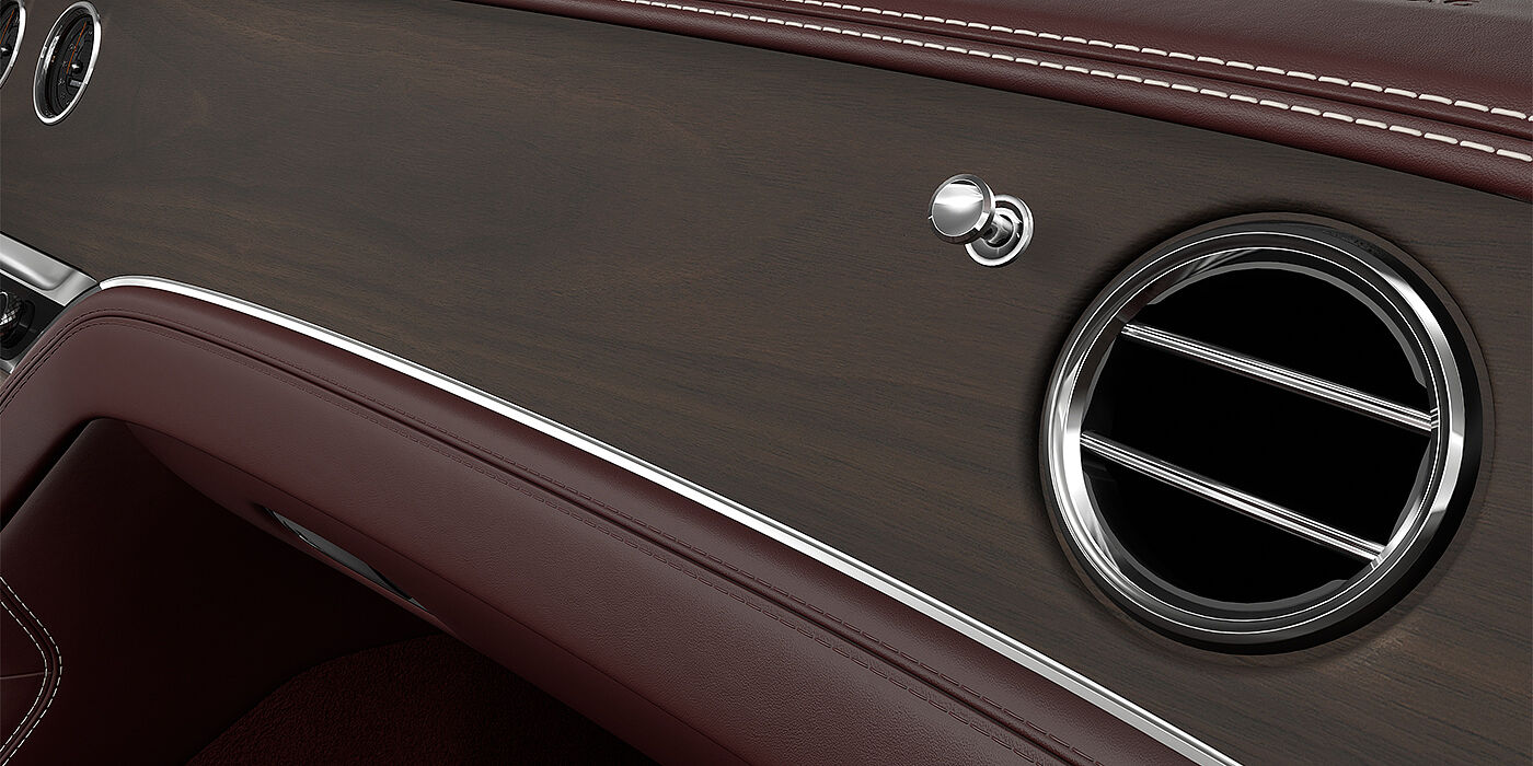 Bentley Hamburg Bentley Continental GT coupe veneer detail in Open Pore Crown Cut Walnut