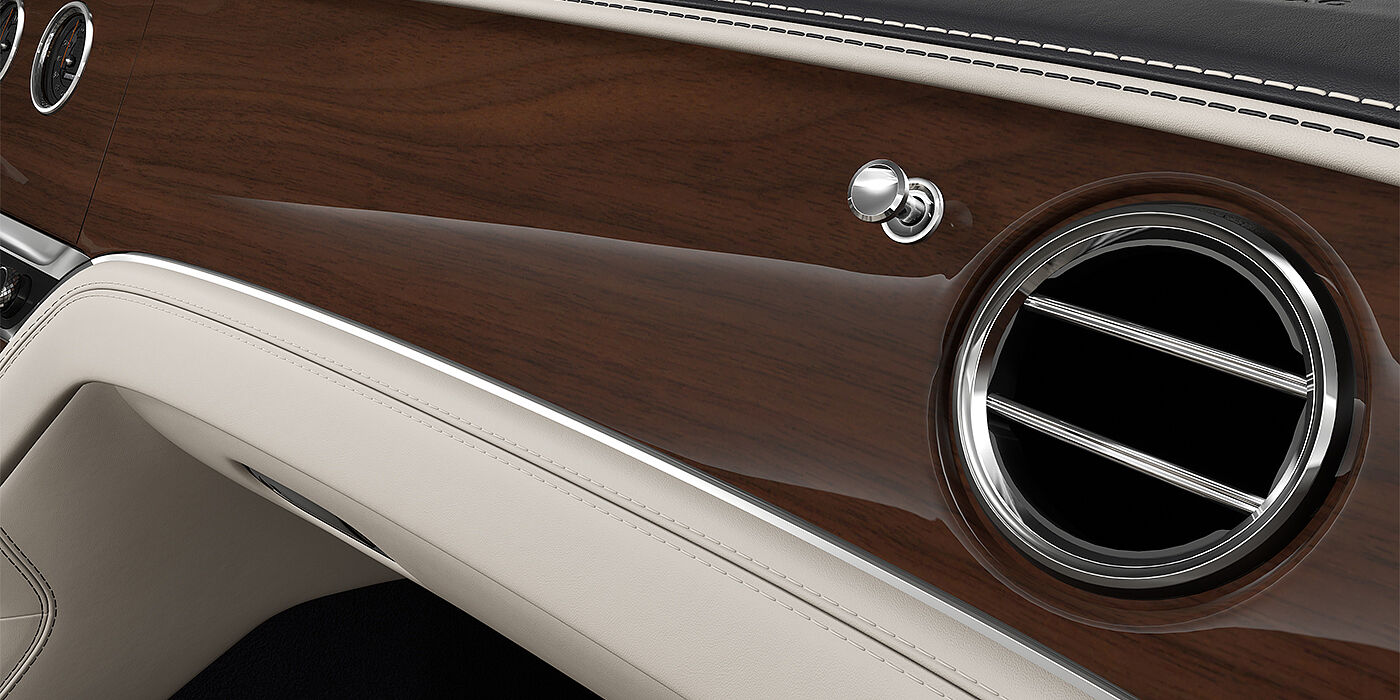 Bentley Hamburg Bentley Continental GTC convertible veneer detail in Crown Cut Walnut veneer