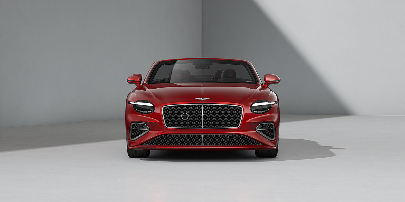 Bentley Hamburg Bentley Continental GTC Speed convertible in Dragon Red paint and 22" swept spoke wheels - full front