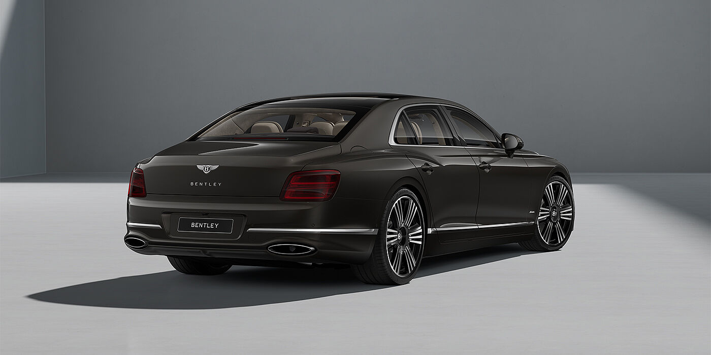 Bentley Hamburg New Bentley Flying Spur Azure sedan in Spectre paint rear 3/4 with 22" Azure Black & Machined wheels