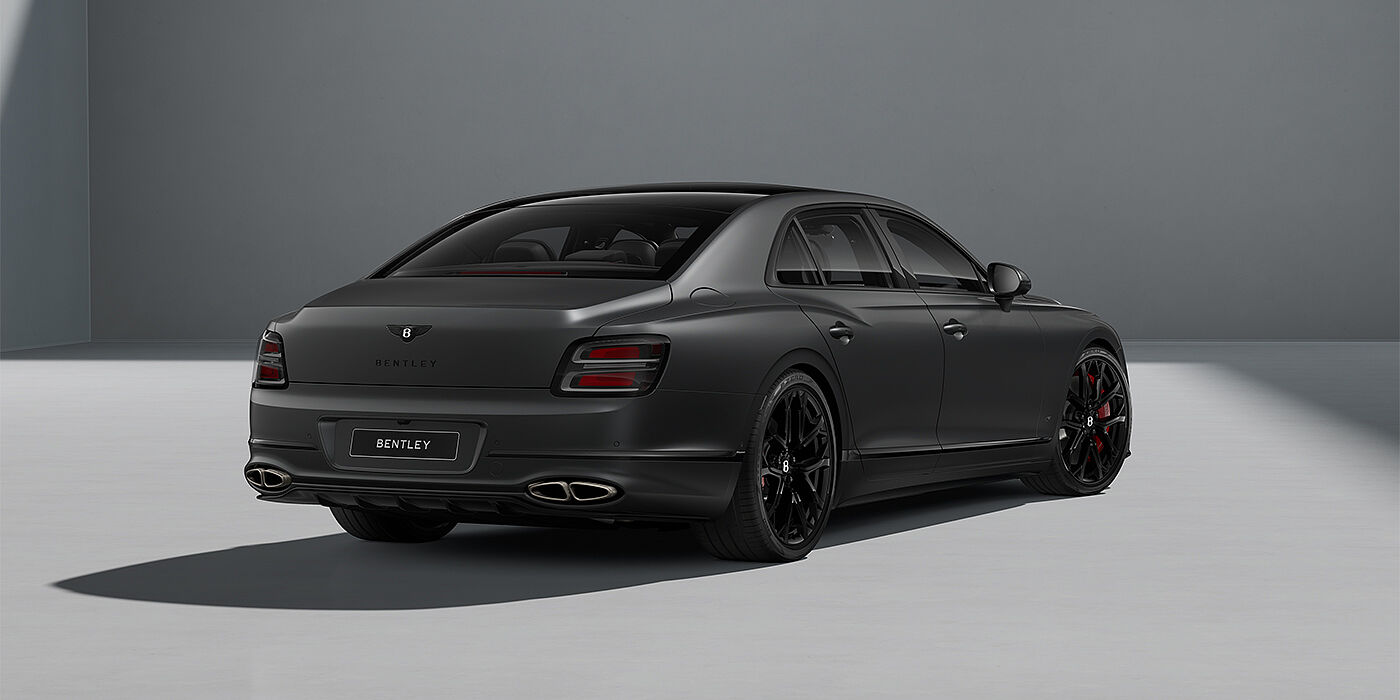 Bentley Hamburg New Bentley Flying Spur S sedan in Anthracite Satin  paint rear 3/4 with 22" Sports  wheels