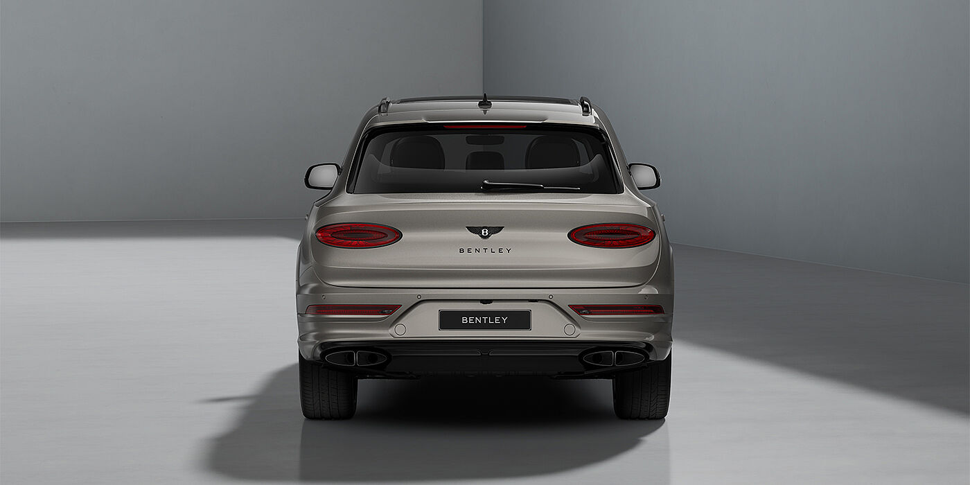 Bentley Hamburg Bentayga EWB Artenara Edition SUV in Pale Brodgar paint with 22" Mulliner Gloss black wheel full rear