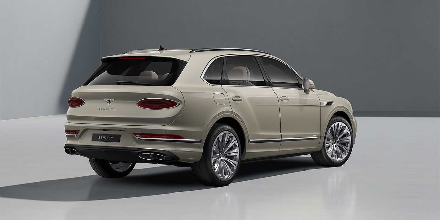 Bentley Hamburg Bentley Bentayga Azure SUV in White Sand paint and 22" Ten Spoke Polished wheels - rear ¾