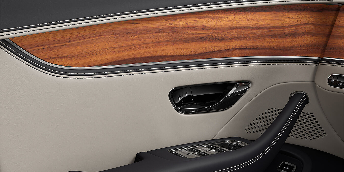 Bentley Hamburg New Bentley Flying Spur sedan door interior in Linen and Imperial Blue hides