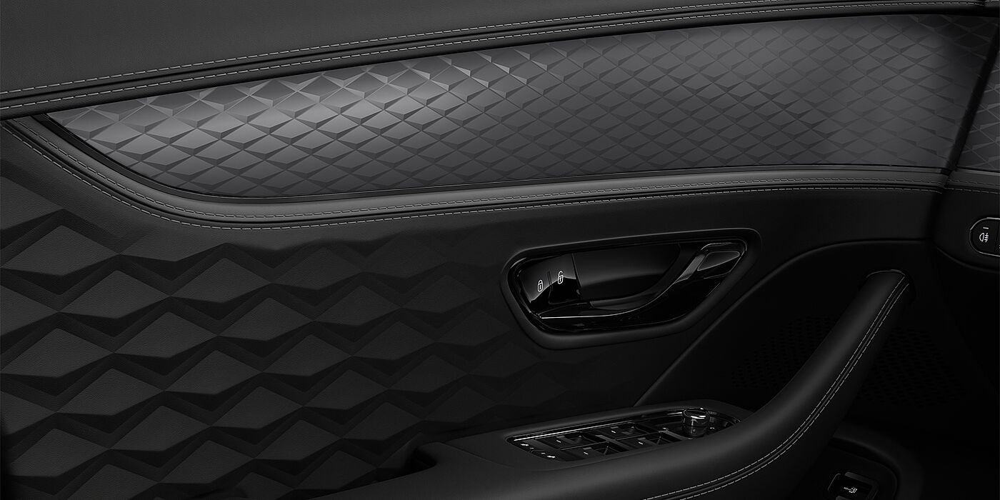 Bentley Hamburg New Bentley Flying Spur Speed sedan door interior in Gravity Grey and Beluga black hides