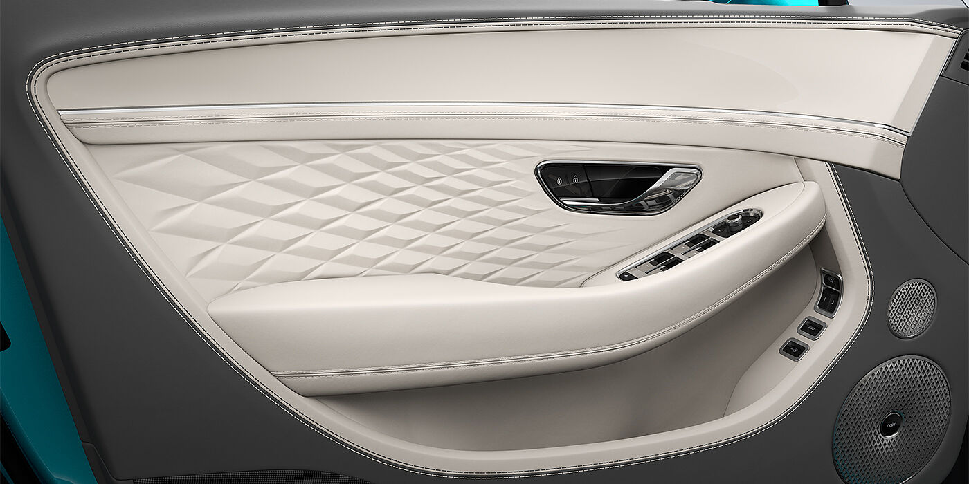 Bentley Hamburg Bentley Continental GTC Azure convertible door detail in Linen and Gravity Grey hides