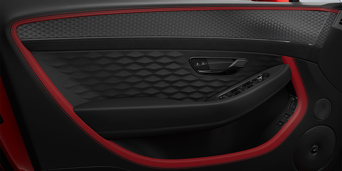 Bentley Hamburg Bentley Continental GTC Speed convertible door detail in Hotspur red and Beluga black hides