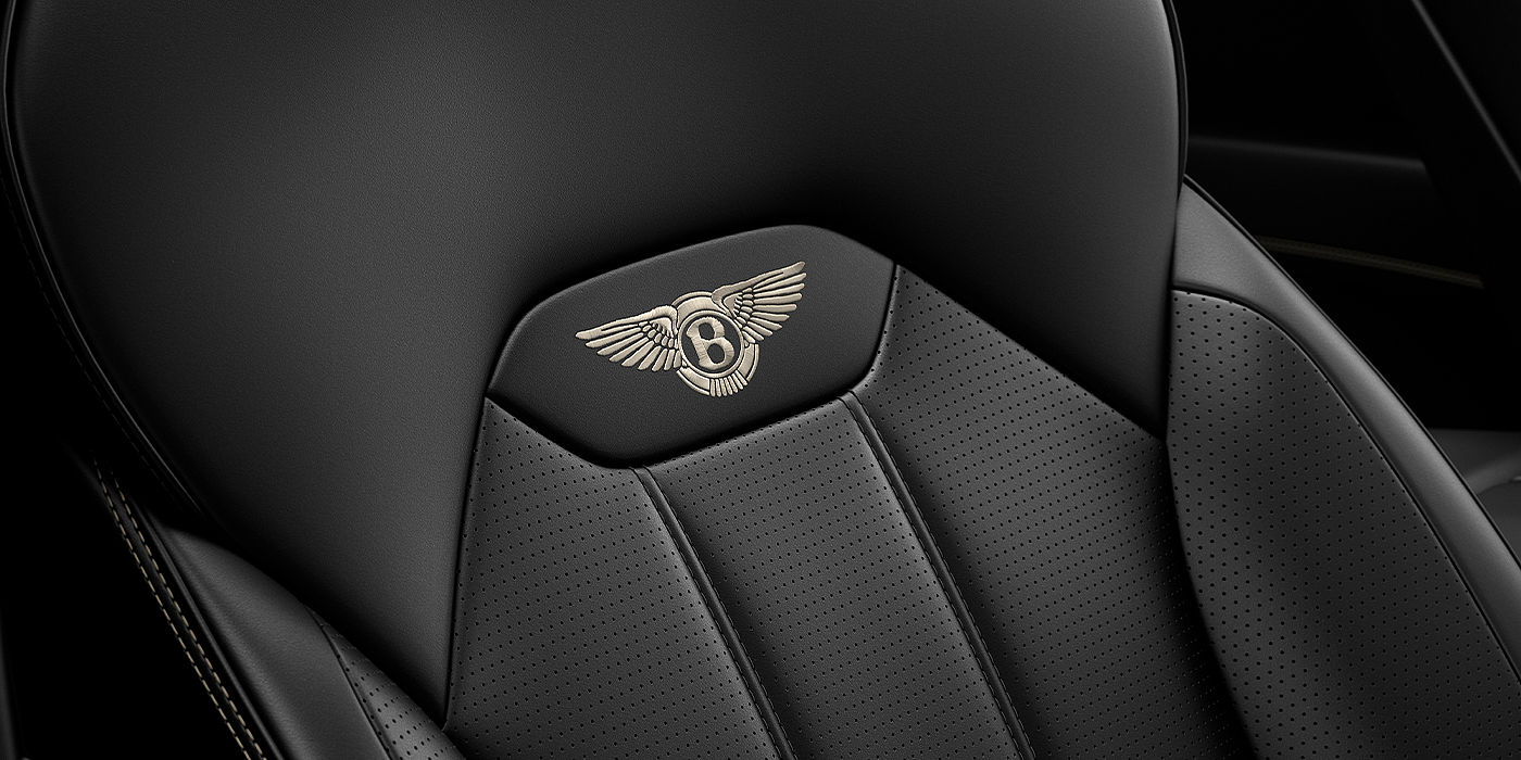 Bentley Hamburg Bentley Bentayga SUV seat detail in Beluga black hide