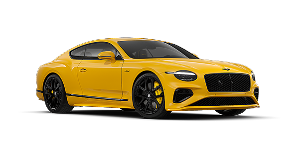 Bentley Hamburg Bentley Continental GT Speed coupe in Monaco Yellow paint and 22" Ten spoke sport wheels - front 3/