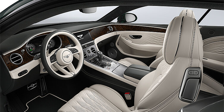 Bentley Hamburg Bentley Continental GT Azure coupe front interior in Linen and Cumbrian Green hides