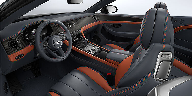 Bentley Hamburg Bentley Continental GTC S convertible interior in Newmarket Tan and Beluga Black hides with Carbon Fibre veneer