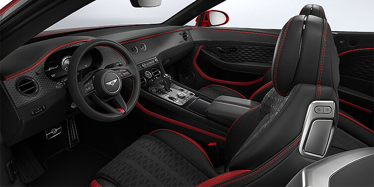 Bentley Hamburg Bentley Continental GTC Speed convertible front interior in Hotspur red and Beluga black hides