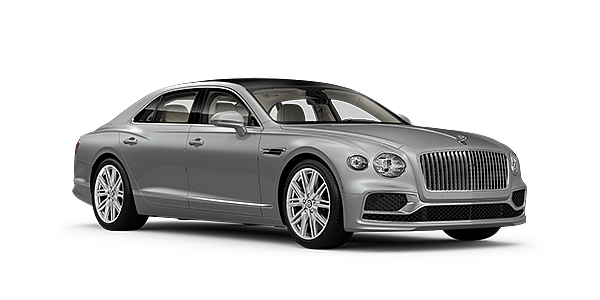 Bentley Hamburg Bentley Flying Spur sedan in Moonbeam paint front 34