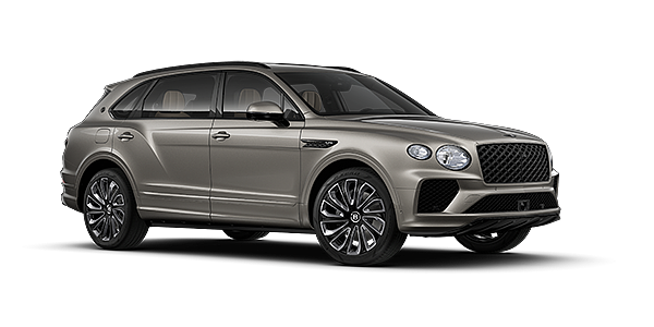 Bentley Hamburg Bentayga EWB Artenara Edition SUV in Pale Brodgar paint with 22" Mulliner Gloss black wheel front 3/4