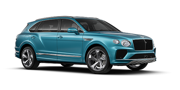 Bentley Hamburg Bentley Bentayga EWB SUV in Light Windsor Blue paint and 22" Five Spoke Directional Polished wheels – front 3/4