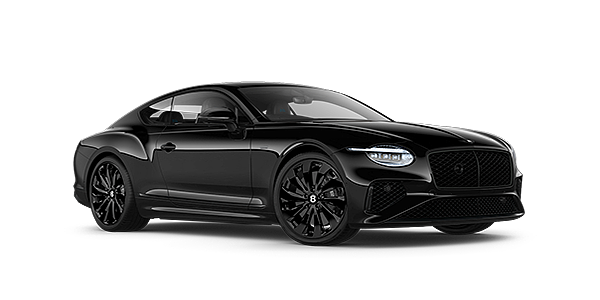 Bentley Hamburg Bentley Continental GT Black Edition coupe front three quarter in Onyx black paint