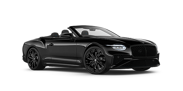Bentley Hamburg Bentley Continental GTC Black Edition convertible front three quarters in Onyx black paint
