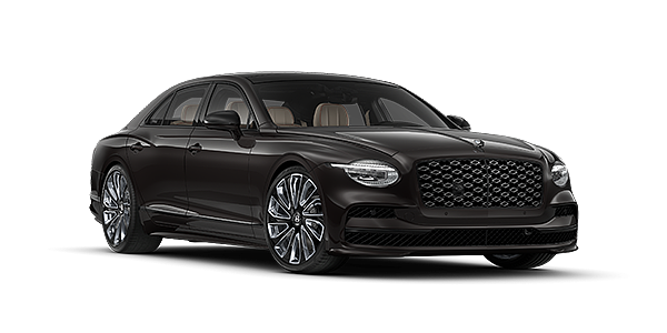 Bentley Hamburg New Bentley Flying Spur Mulliner sedan in Havana brown paint front 3/4 with 22" Mulliner Black Painted & Polished wheels