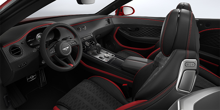 Bentley Hamburg Bentley Continental GTC Speed convertible front interior in Hotspur red and Beluga black hides