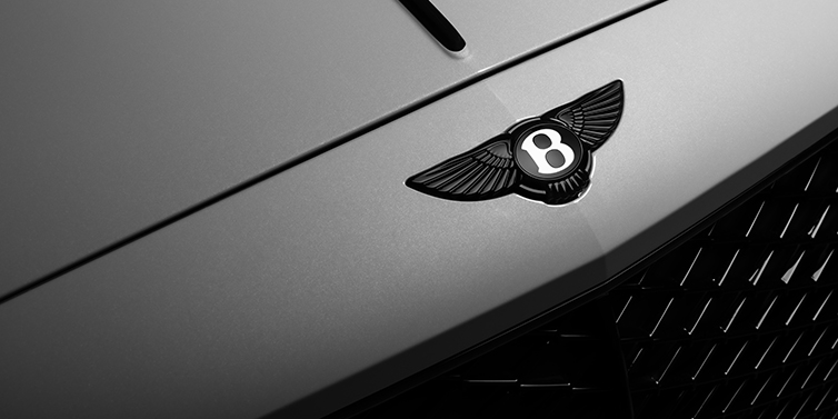 Bentley Hamburg Bentley Flying Spur Black Edition sedan bonnet with black Bentley Wings emblem