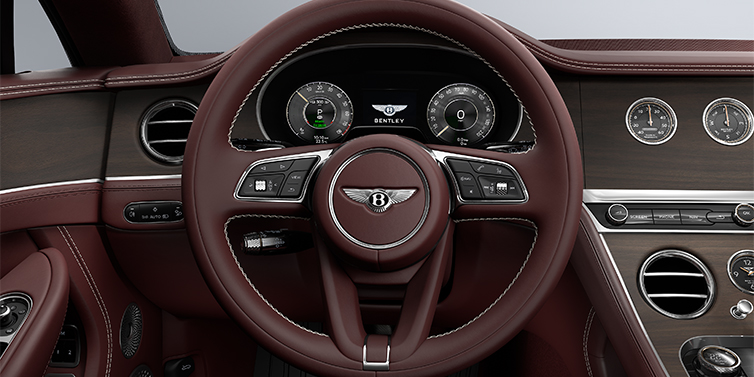 Bentley Hamburg Bentley Continental GT coupe steering wheel in Cricket ball hide